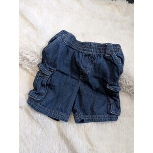 Garanimals 100% Cotton Blue Denim Cargo Elastic Waist Shorts Toddler Size 2T
